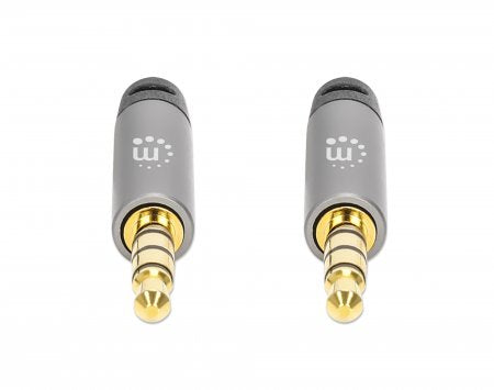 Manhattan 356008 cable de audio 3 m 3,5mm Negro, Plata