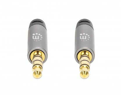 Manhattan 356008 cable de audio 3 m 3,5mm Negro, Plata