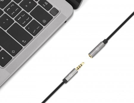 Manhattan 356022 cable de audio 1 m 3,5mm Negro, Plata