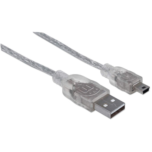 Manhattan 333412 cable USB USB 2.0 1.8 m USB A Mini-USB B 0.48 Gbit/s Plata