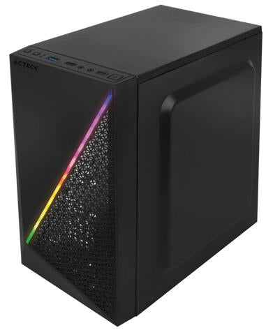Gabinete Acteck Kioto GC460 Mini Torre con Fuente 500W Micro ATX/Mini ITX Acrílico RGB USB 3.0 Color Negro