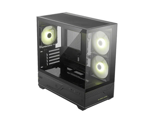 Gabinete Gamer MSI MAG PANO M110R Micro-ATX Vista Panorámica 270° Cristal Templado Negro
