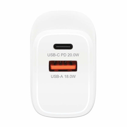 Manhattan 406291 adaptador e inversor de corriente Interior 20 W Blanco