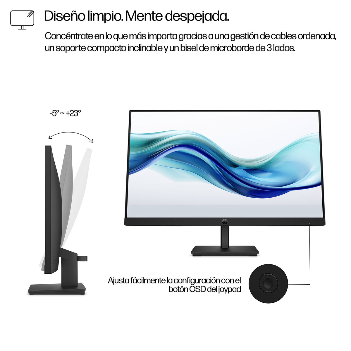 Monitor HP Serie 3 Pro 324PF 23.8 FHD 1920 x 1080 5ms IPS 100Hz VGA DP HDMI
