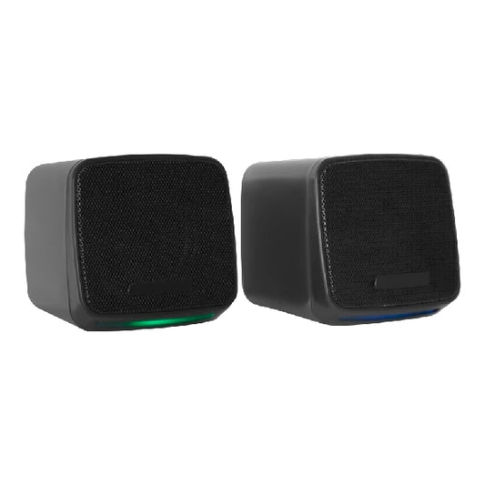 Bocinas Acteck para Elant Cube AS430 / 3.5 mm+USB / 6 W / Sonido Estereo 2.0 / RGB / Advanced Negro