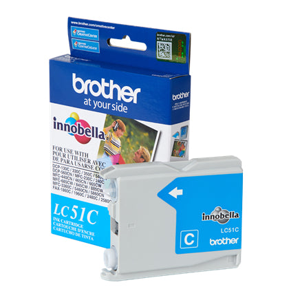 Tinta Brother LC51C Rendimiento 400 Páginas MFC240C/DCP130C Color Cian