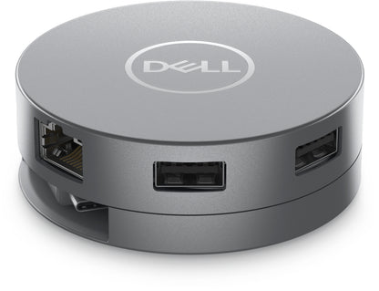 Adaptador Dell 6 en 1 USB-C USB/HDMI/DP/RJ45 8W Color Plata
