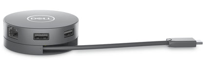 Adaptador Dell 6 en 1 USB-C USB/HDMI/DP/RJ45 8W Color Plata