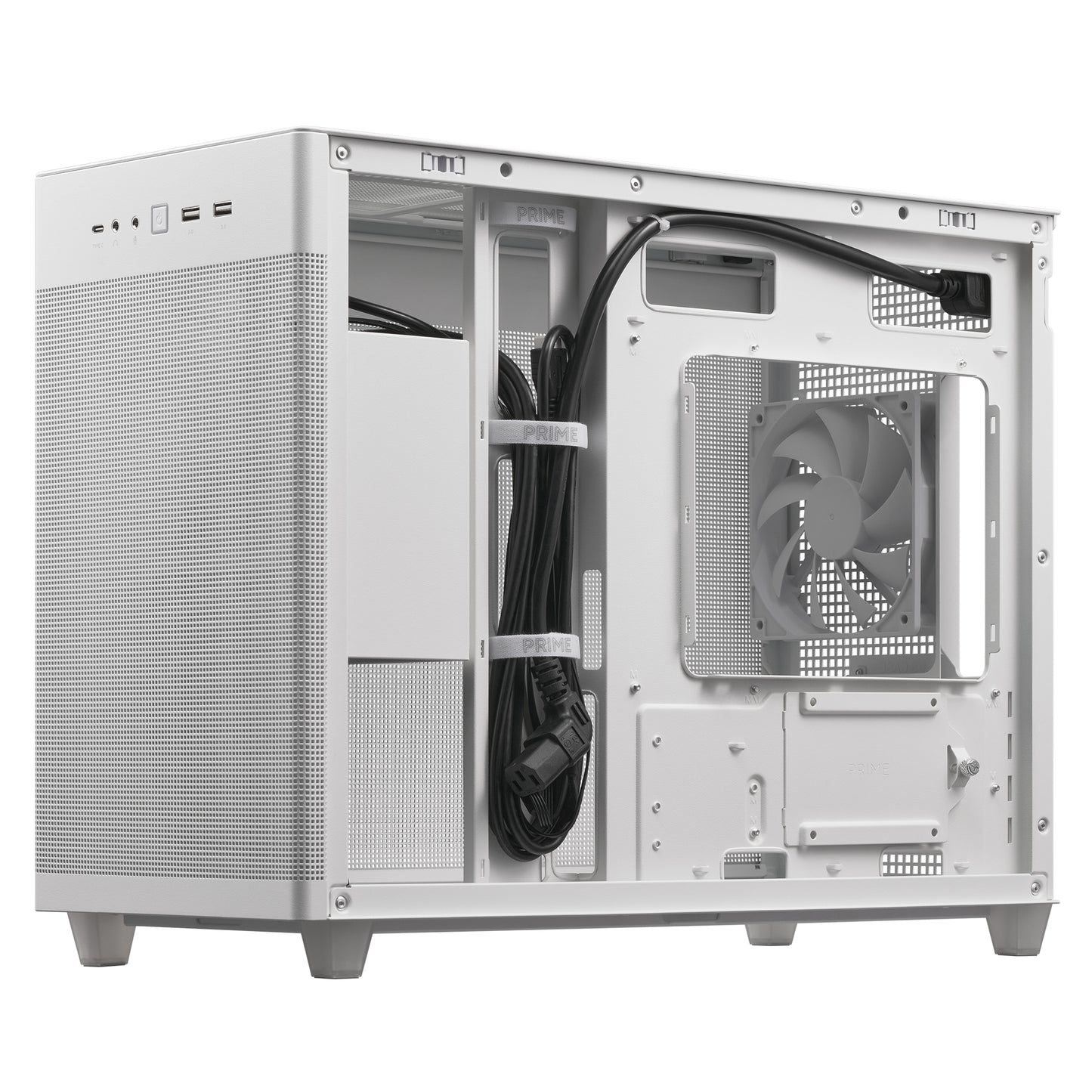 Gabinete Asus PRIME AP201 White Paneles de Malla Micro ATX Blanco