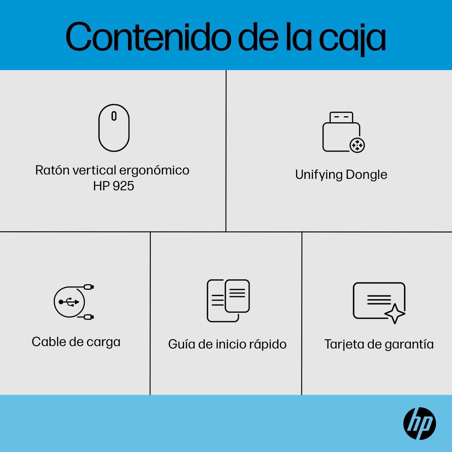 HP 925 Ergonomic Vertical Wireless Mouse ratón Oficina Diestro RF inalámbrico + bluetooth 4000 DPI