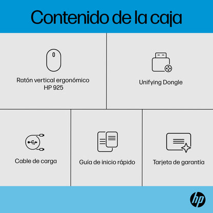 HP 925 Ergonomic Vertical Wireless Mouse ratón Oficina Diestro RF inalámbrico + bluetooth 4000 DPI