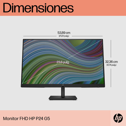 HP P24 G5 FHD Monitor monitor de computadora 60.5 cm (23.8") 1920 x 1080 Pixeles Full HD LCD Negro