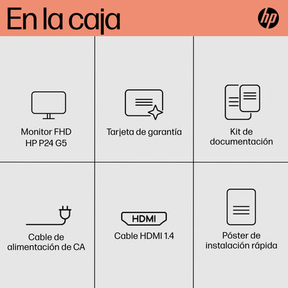 HP P24 G5 FHD Monitor monitor de computadora 60.5 cm (23.8") 1920 x 1080 Pixeles Full HD LCD Negro