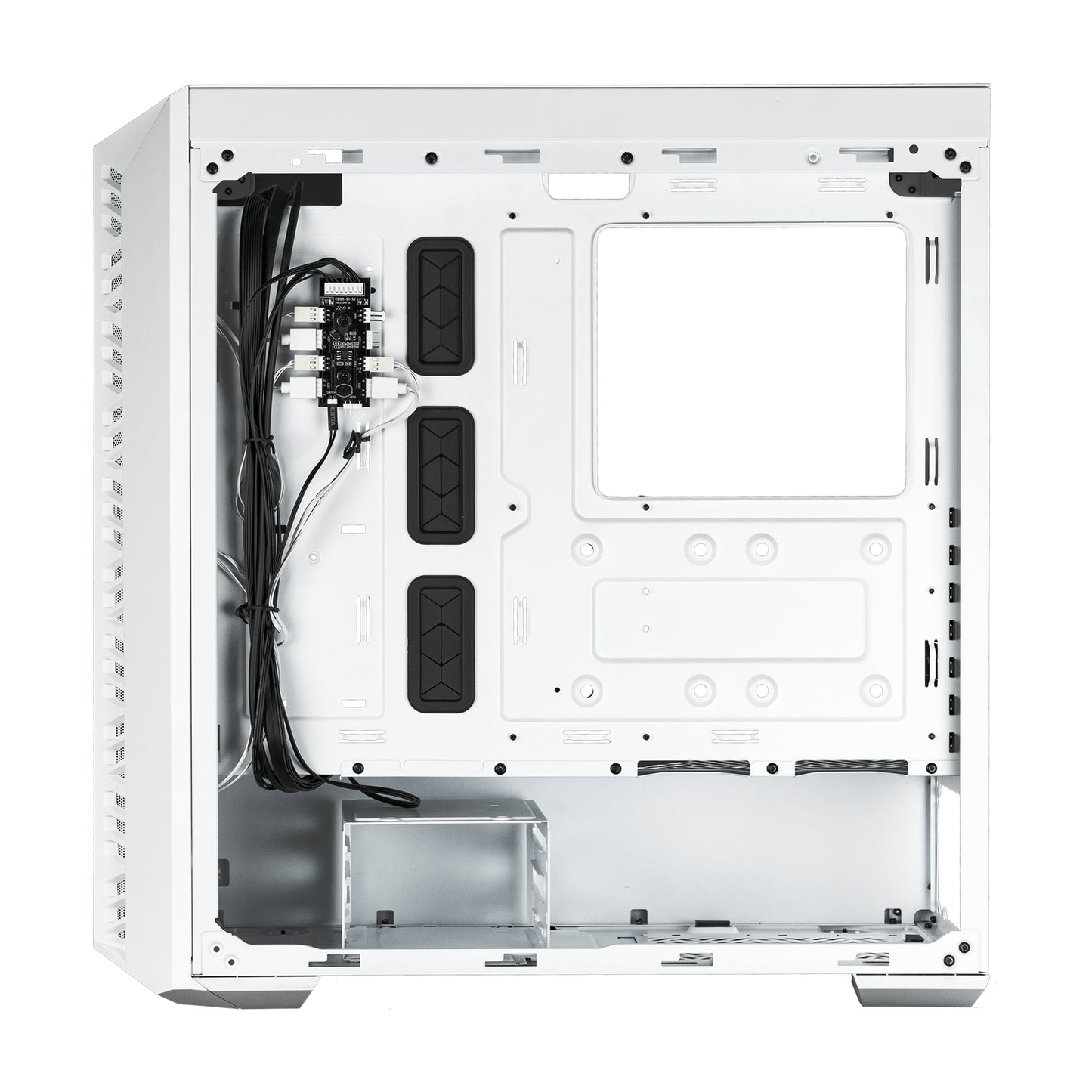 Gabinete Gamer Cooler Master MasterBox MB520 Mid Tower ATX mATX ITX Vidrio Templado 3xFan ARGB Color Blanco Sin Fuente