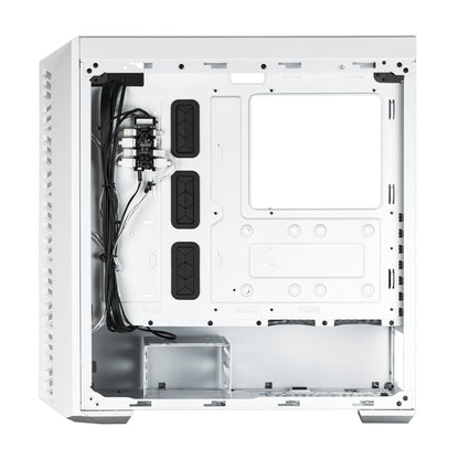 Gabinete Gamer Cooler Master MasterBox MB520 Mid Tower ATX mATX ITX Vidrio Templado 3xFan ARGB Color Blanco Sin Fuente