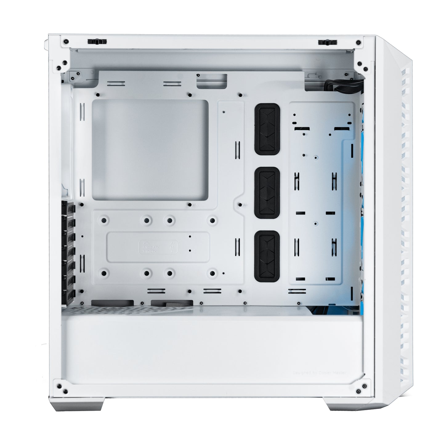 Gabinete Gamer Cooler Master MasterBox MB520 Mid Tower ATX mATX ITX Vidrio Templado 3xFan ARGB Color Blanco Sin Fuente