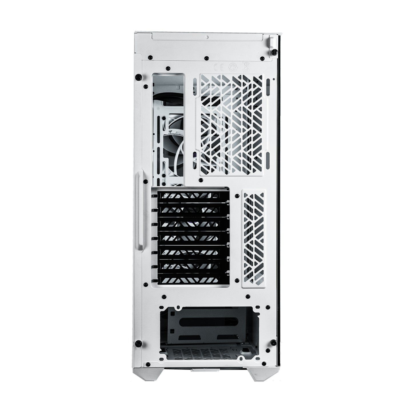 Gabinete Gamer Cooler Master MasterBox MB520 Mid Tower ATX mATX ITX Vidrio Templado 3xFan ARGB Color Blanco Sin Fuente