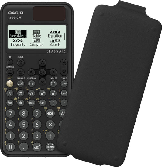 Calculadora Cientifica Casio mas de 540 funciones FX-991CW para preparatoria y universidad negra 4 lineas codigo QR
