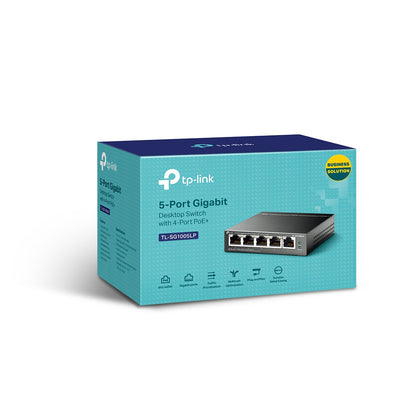 TP-Link TL-SG1005LP dispositivo de redes No administrado Gigabit Ethernet (10/100/1000) Energía sobre Ethernet (PoE) Negro