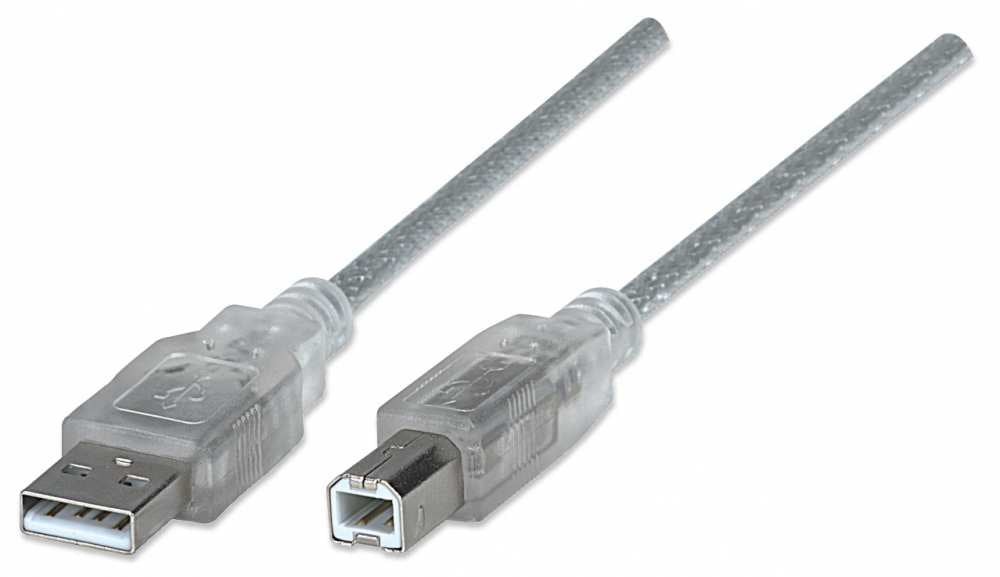 Manhattan 340465 cable USB 4.5 m USB A USB B 0.48 Gbit/s Transparente