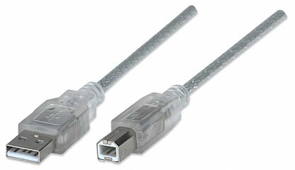 Manhattan 340465 cable USB 4.5 m USB A USB B 0.48 Gbit/s Transparente