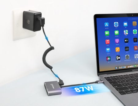 Manhattan 130691 base para laptop o replicador de puertos Alámbrico USB 3.2 Gen 1 (3.1 Gen 1) Type-C Gris