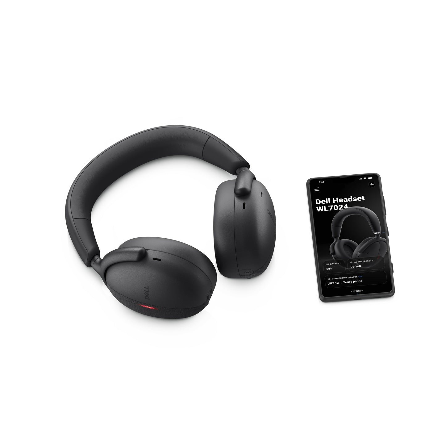 DELL WL7024 Inalámbrico y alámbrico Diadema Llamadas/Música USB Tipo C Bluetooth Negro