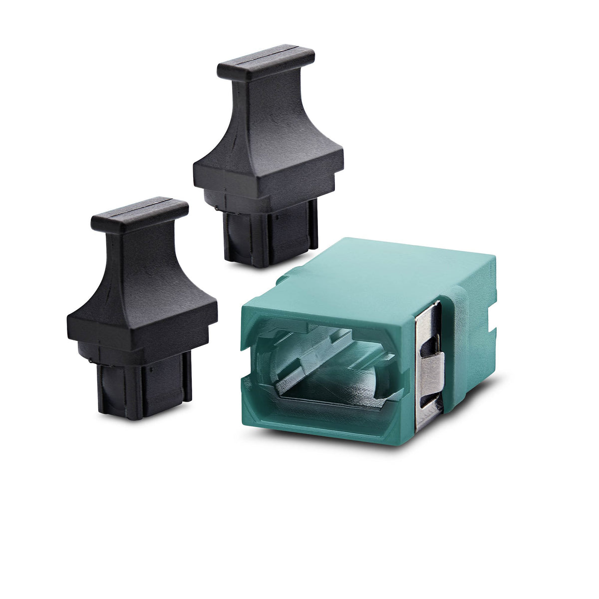 StarTech.com MPOSMAPCAQCOUPLER adaptador de fibra óptica MPO/MTP 1 pieza(s) Color aguamarina, Negro