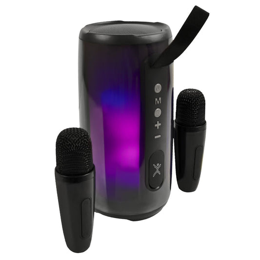 BOCINA INALAMBRICA PERFECT CHOICE RGB CON 2 MICROFONOS INALAMBRICOS - COSMO