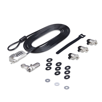 StarTech.com 3M4-DESK-LOCKING-KIT cable antirrobo Negro, Plata