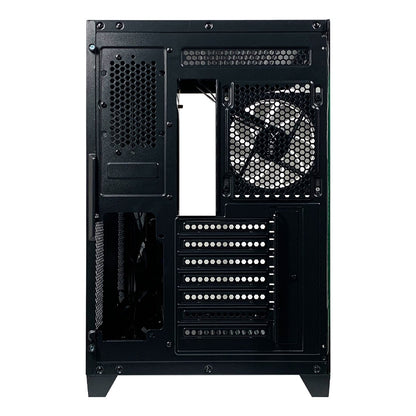 Gabinete Gamer Xzeal Mid Tower XZ150 ATX Panel Vidrio + Metal 2xUSB1.0 + 1xUSD3.0 + 1x3.5mm + 4 ARGB Ventiladores Negro