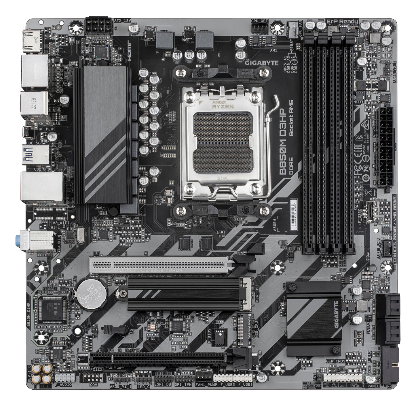 Tarjeta Madre Gigabyte B850M D3HP Micro-ATX AM5 256GB 4xDDR5 HDMI/DP