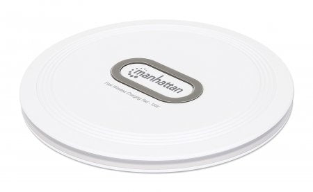 Manhattan 406024 cargador de dispositivo móvil Auriculares, Smartphone, Reloj inteligente Blanco USB Cargador inalámbrico Carga rápida Interior