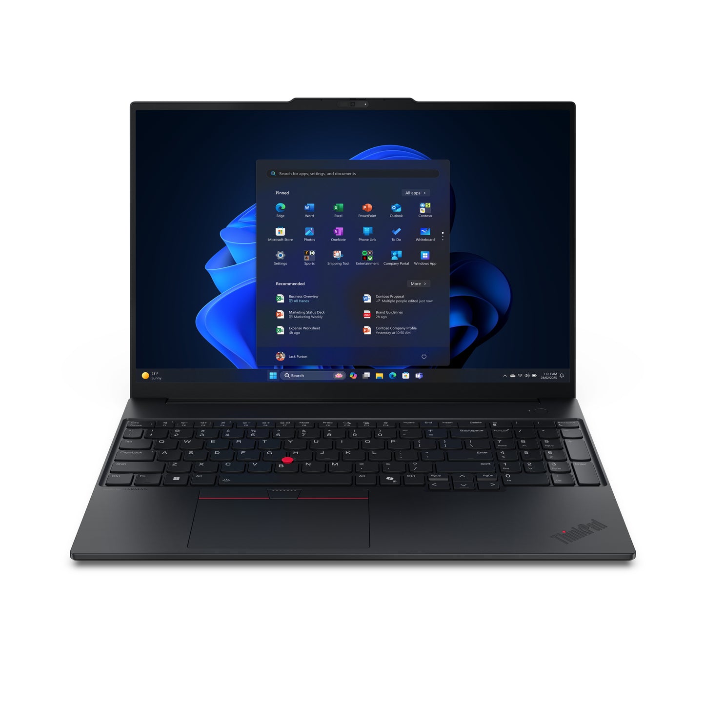Lenovo ThinkPad E16 Gen 3 (Intel) Intel Core Ultra 7 255H Computadora portátil 40.6 cm (16") WUXGA 16 GB DDR5-SDRAM 512 GB SSD Wi-Fi 6E (802.11ax) Windows 11 Pro Español Negro