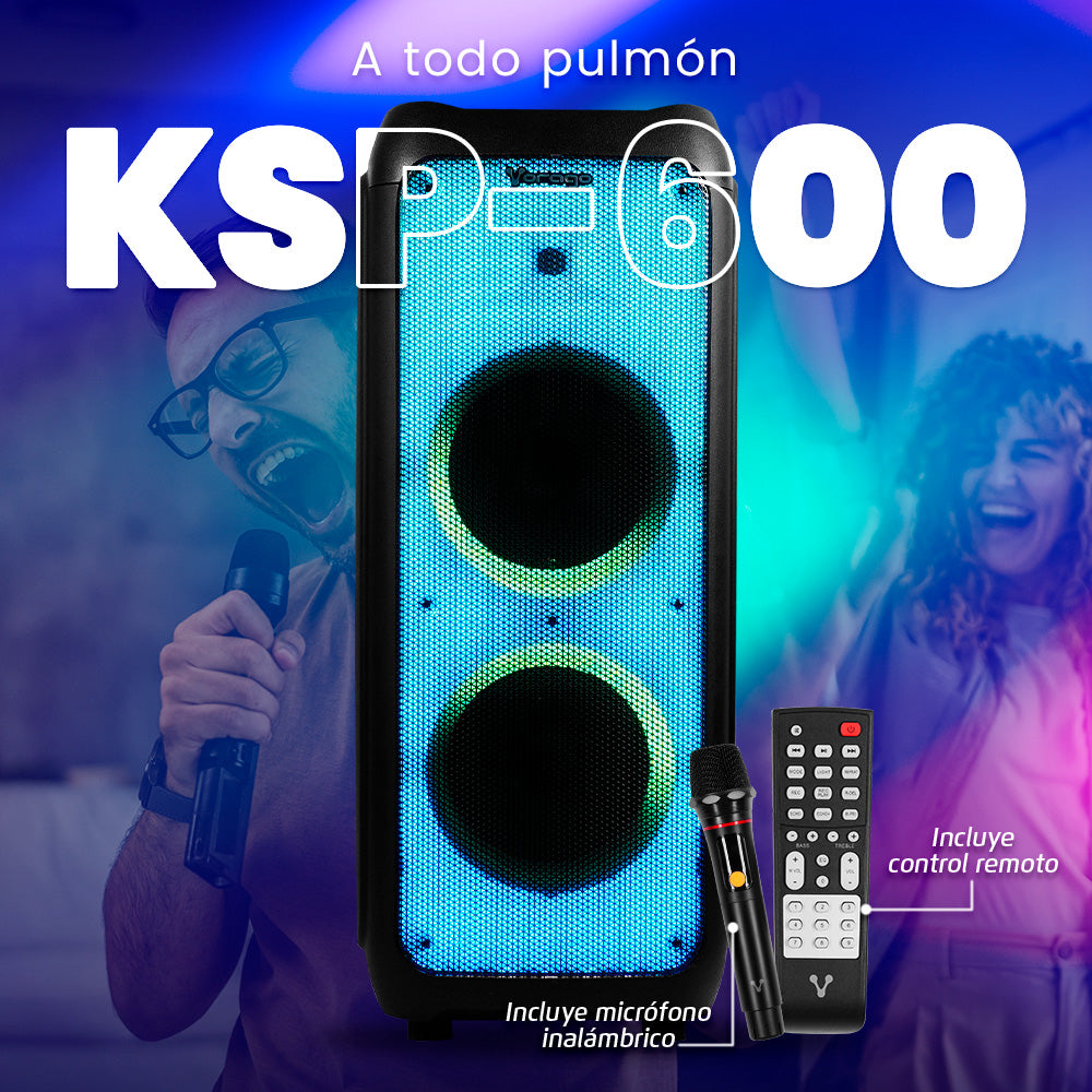 Vorago KSP-600 altavoz portátil y para fiesta Negro 80 W