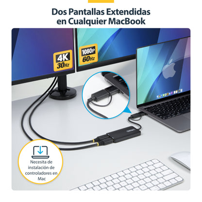 StarTech.com 107B-USB-HDMI adaptador gráfico USB 3840 x 2160 Pixeles Gris