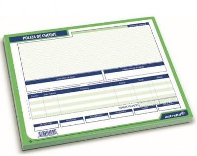 POLIZA CHEQUE ESTRELLA 1/2 CARTA 25 JGS ORIG Y COP