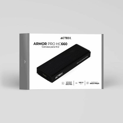 Acteck Armor Pro HC660 Carcasa para SSD Negro M.2
