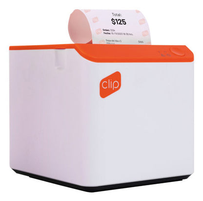 Impresora Térmica Clip con Conexión Bluetooth Portátil Compatible con POS Blanco-Naranja