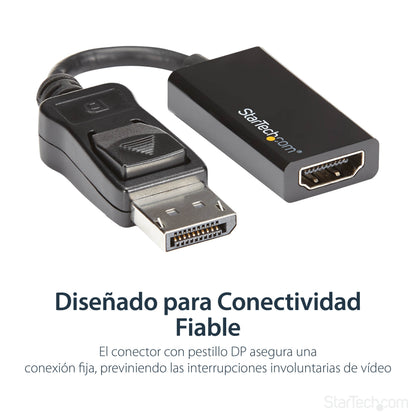 StarTech.com DP2HD4K60S adaptador de cable de vídeo 0.215 m Negro