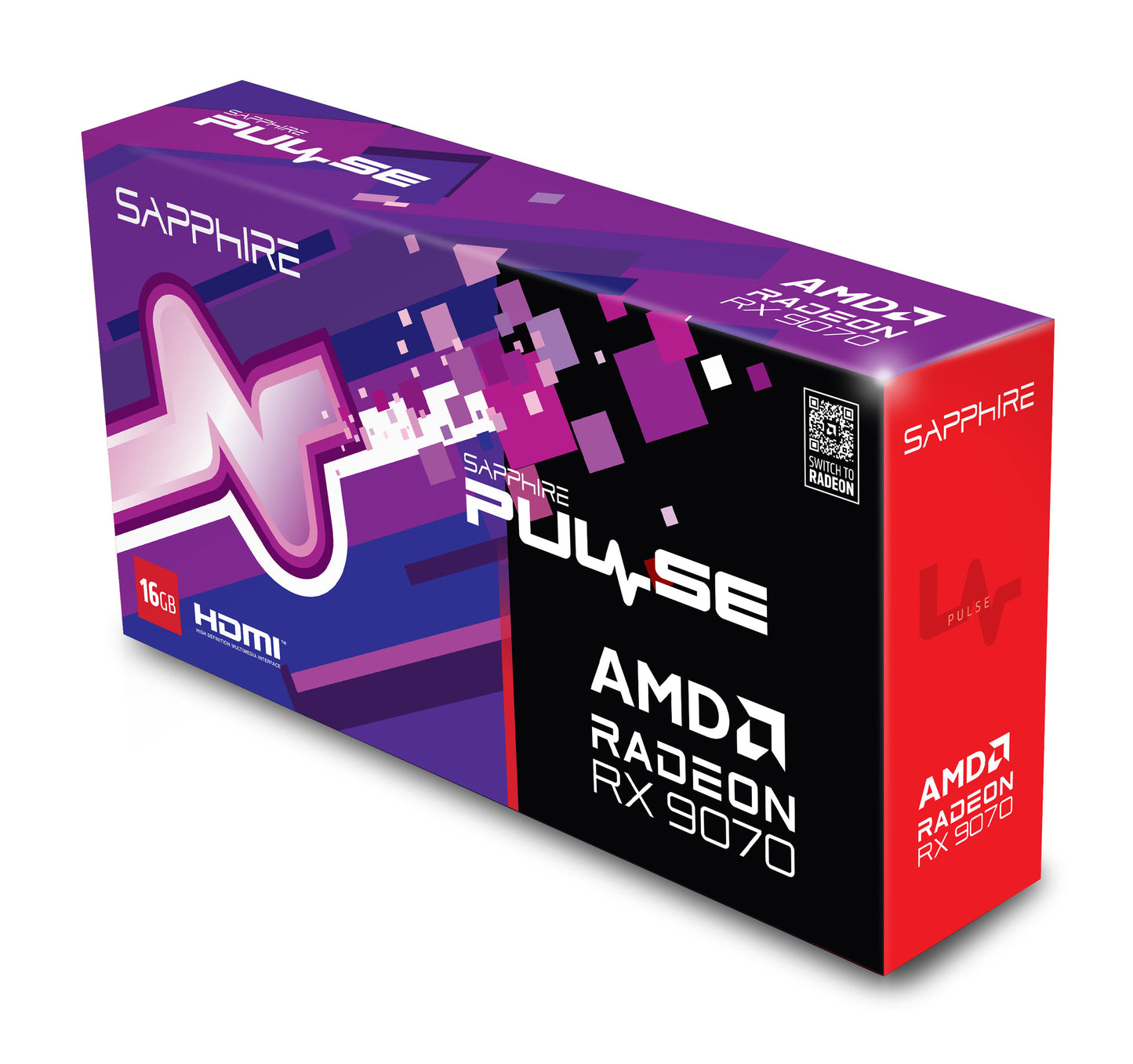 Tarjeta de Video Sapphire Pulse Radeon RX 9070 Gaming 16GB Dual Fan GDDR6 256-bit PCIe 5.0 HDMI DP