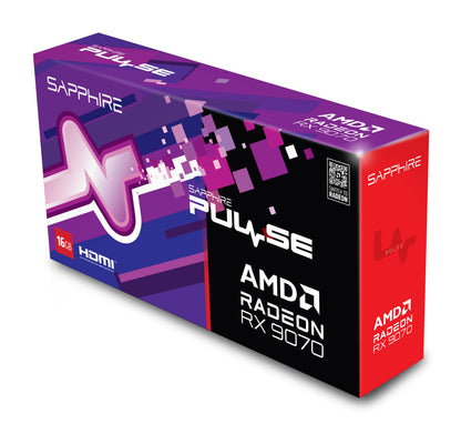 Tarjeta de Video Sapphire Pulse Radeon RX 9070 Gaming 16GB Dual Fan GDDR6 256-bit PCIe 5.0 HDMI DP