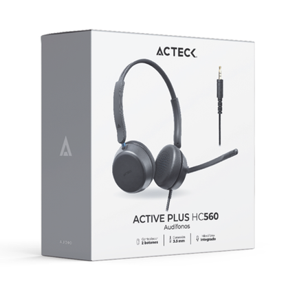 Auriculares Alambricos Acteck con Micrófono Active Pro HC560 Negro