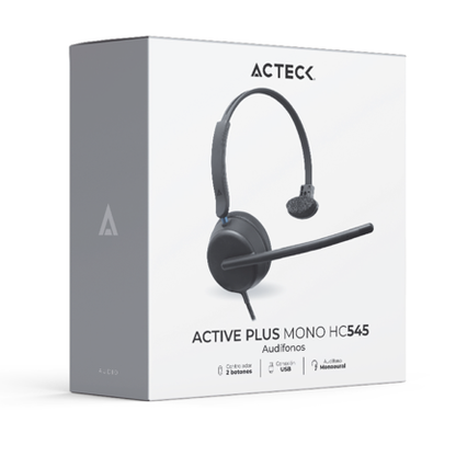 Auricular Monoaural Acteck Alambrico con Micrófono Active Pro HC545 Negro