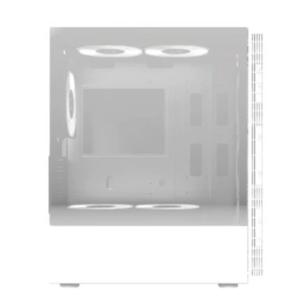 Gabinete Gamer Media Torre DragonFly Crystal GM745 Panel Izq Cristal + Frente Cristal / Azender Blanco