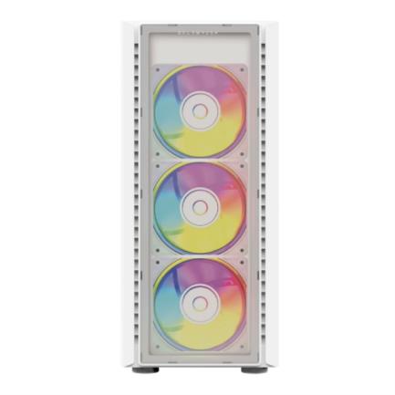 Gabinete Gamer Media Torre DragonFly Crystal GM745 Panel Izq Cristal + Frente Cristal / Azender Blanco