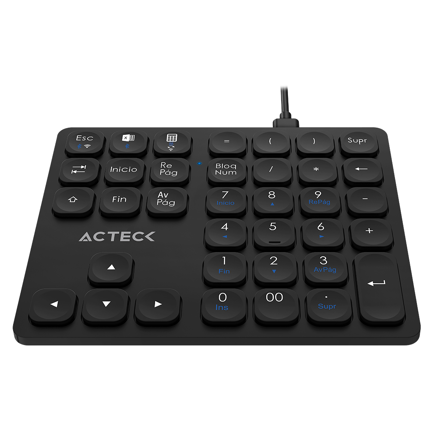 Teclado Numérico Acteck Multidispositivo Inspire Pad Pro TN480  / 2.4 MHz + 2 modos BT  Recargable / Advanced Negro