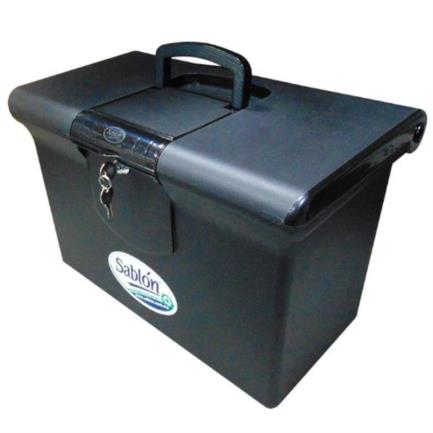 Archivero Portátil Azor Oficio Plástico C/Cerradura Color Negro