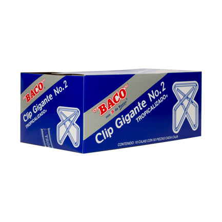 Clip Baco Gigante #2 Zincado Caja c/50 Clips
