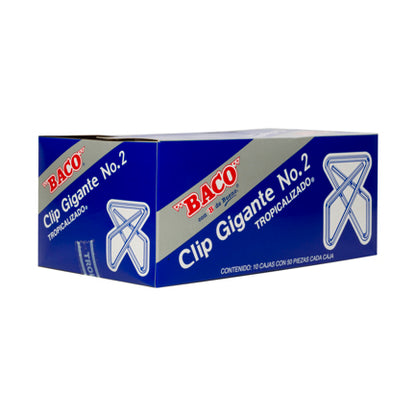 Clip Baco Gigante #2 Zincado Caja c/50 Clips